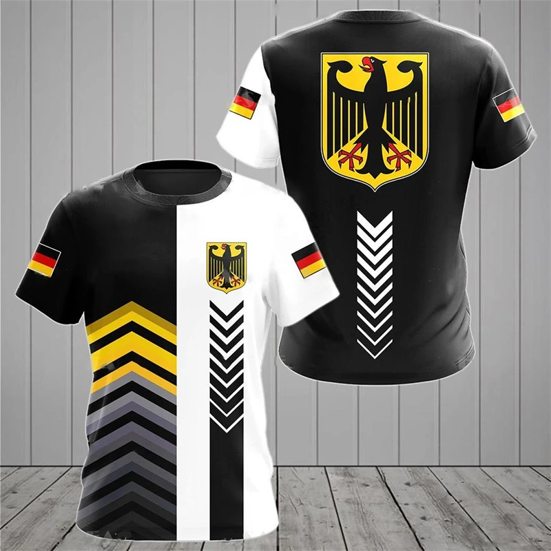 ユニセックスドイツ迷彩柄Tシャツ、鷲旗プリント速乾トップス、 - Street Fashion Germany のレビューと価格