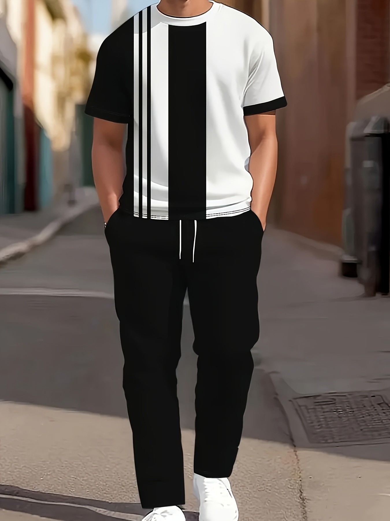 2026年夏新作メンズ半袖長ズボンセット - ストリートカジ - Street Fashion Male のレビューと価格