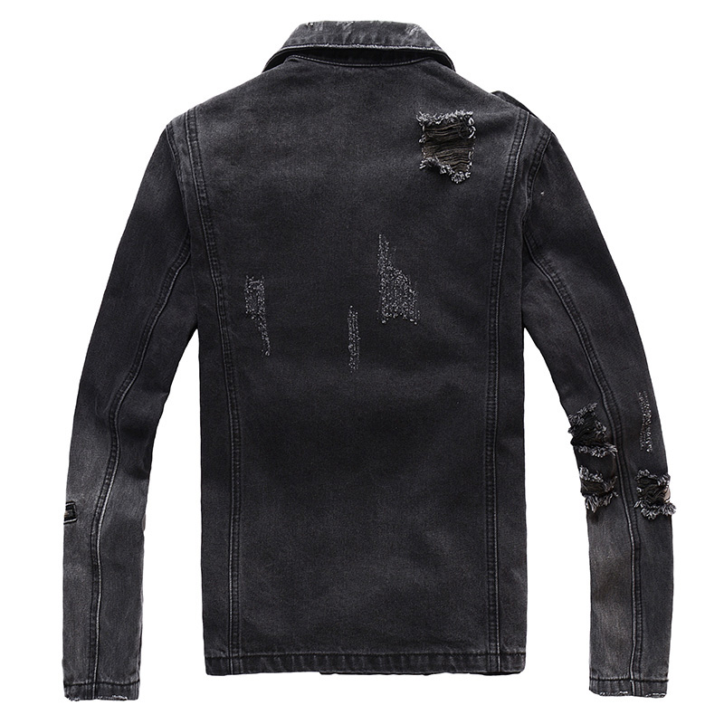 Sokotoo男性のジッパー黒デニムジャンバイカーチェーンジ - Distressed Jean Rip のレビューと価格