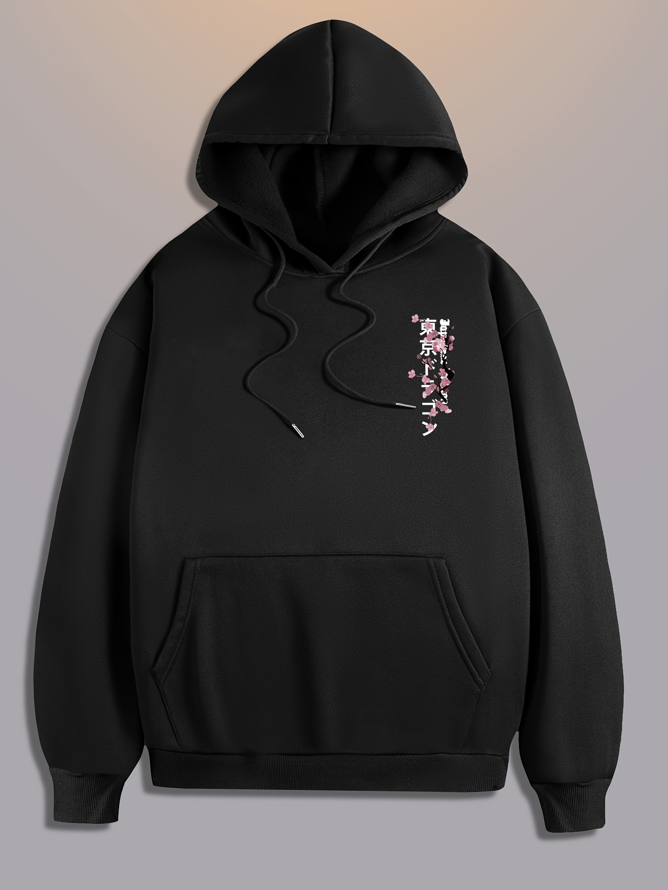 メンズヒップホップスポーツパーカー美的日本龍桜柄プリントレト - Street Fashion Asian Men のレビューと価格