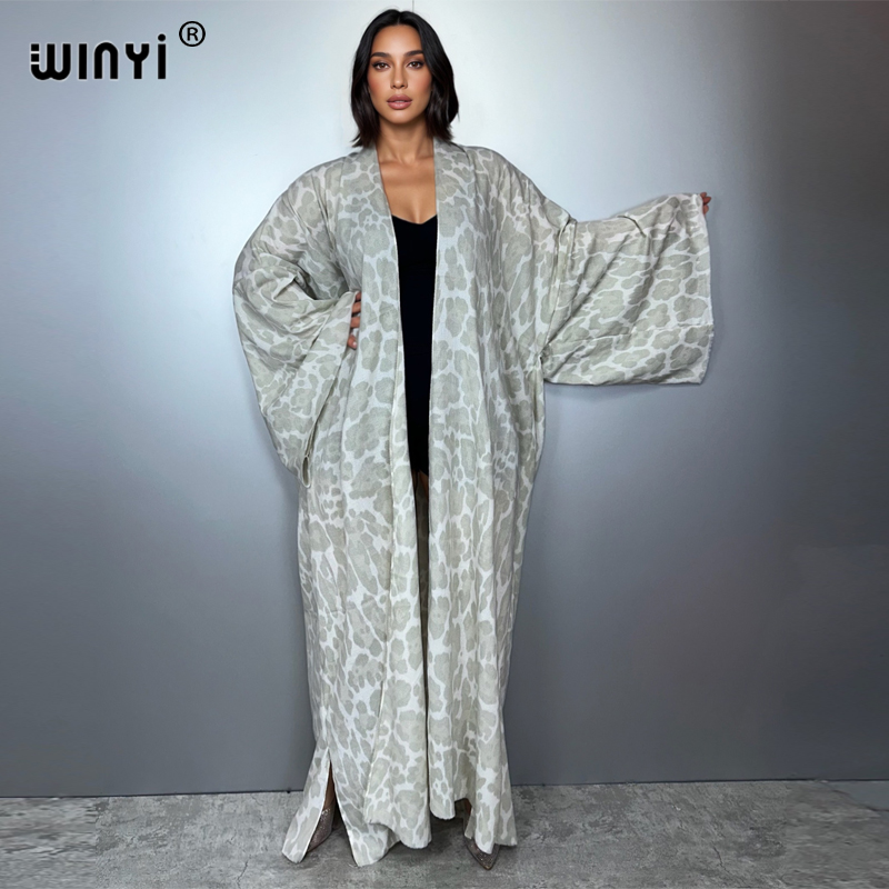 WINYI 冬用レオパード柄カーディガン アフリカ女性用 暖 - Street Fashion Kimono のレビューと価格