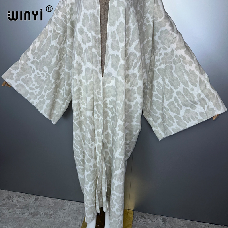 WINYI 冬用レオパード柄カーディガン アフリカ女性用 暖 - Street Fashion Kimono のレビューと価格