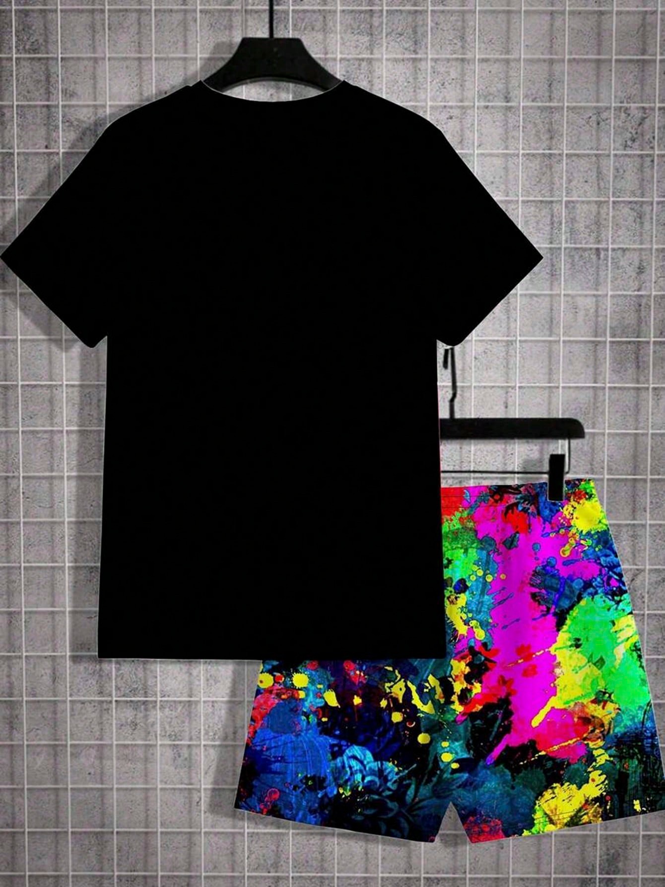 2026年夏新作 メンズ半袖ショートパンツセット 3Dパター - Street Fashion Male のレビューと価格