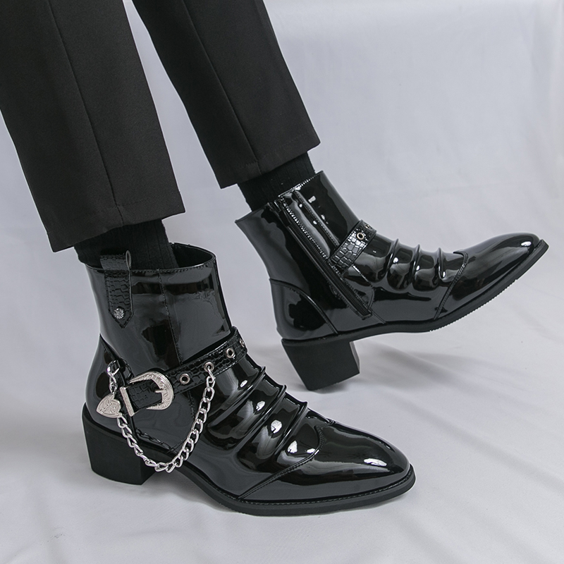 ファッションサイドジッパーハイトップメンズカジュアルブーツブ - Street Fashion Brands のレビューと価格