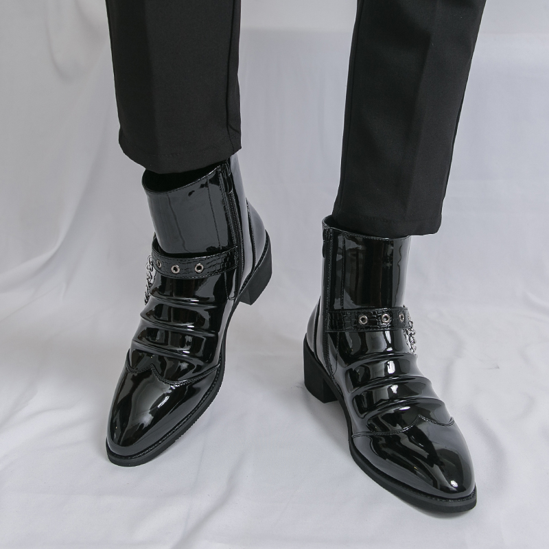 ファッションサイドジッパーハイトップメンズカジュアルブーツブ - Street Fashion Brands のレビューと価格
