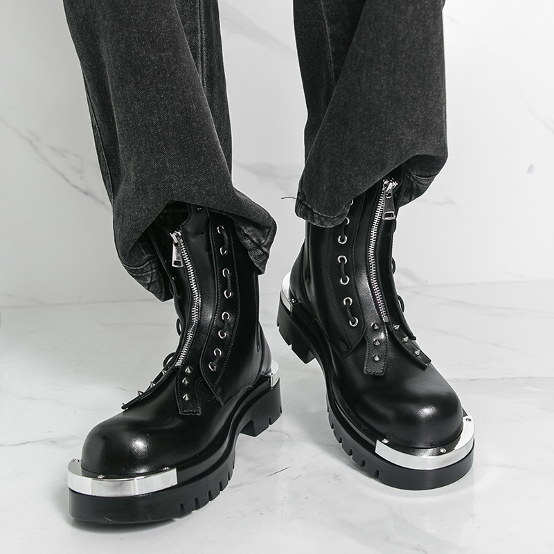 メンズ厚底ブーツ デザイナー トレンディな新しいスタイル パ - Street Fashion Walking のレビューと価格
