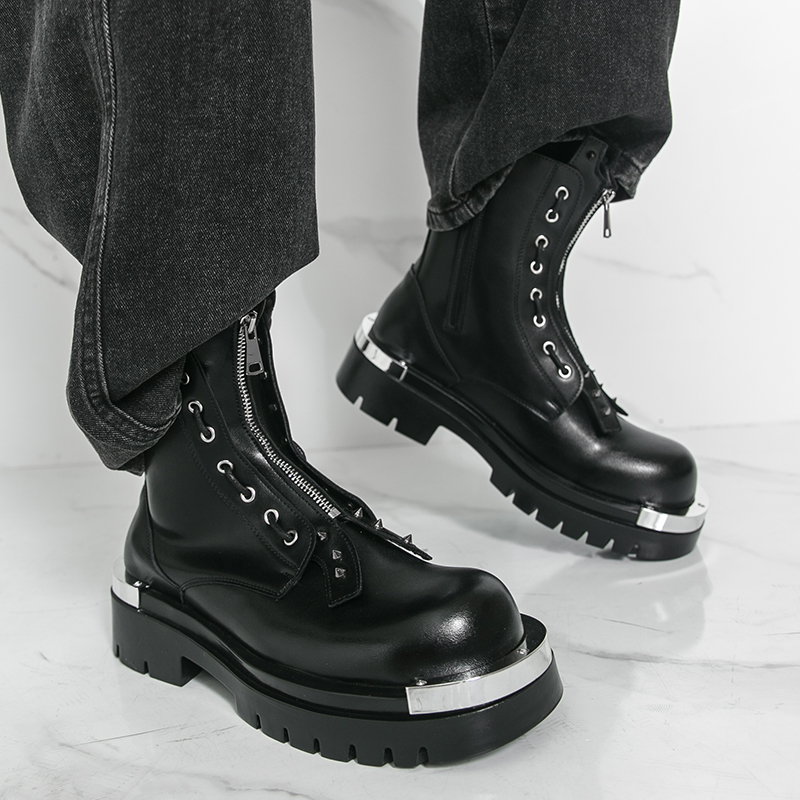 メンズ厚底ブーツ デザイナー トレンディな新しいスタイル パ - Street Fashion Walking のレビューと価格