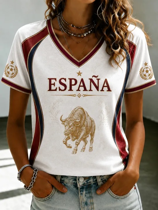 スペインサッカーファンTシャツ 長袖 通気性 速乾性 ストリ - Street Fashion In Spain のレビューと価格