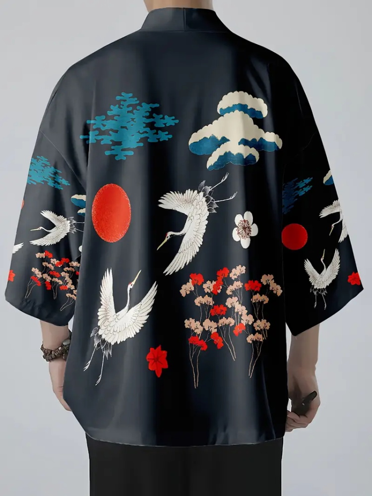 メンズファッション日本の夏着物ドラゴンプリント 3D プリン - Street Fashion Kimono のレビューと価格