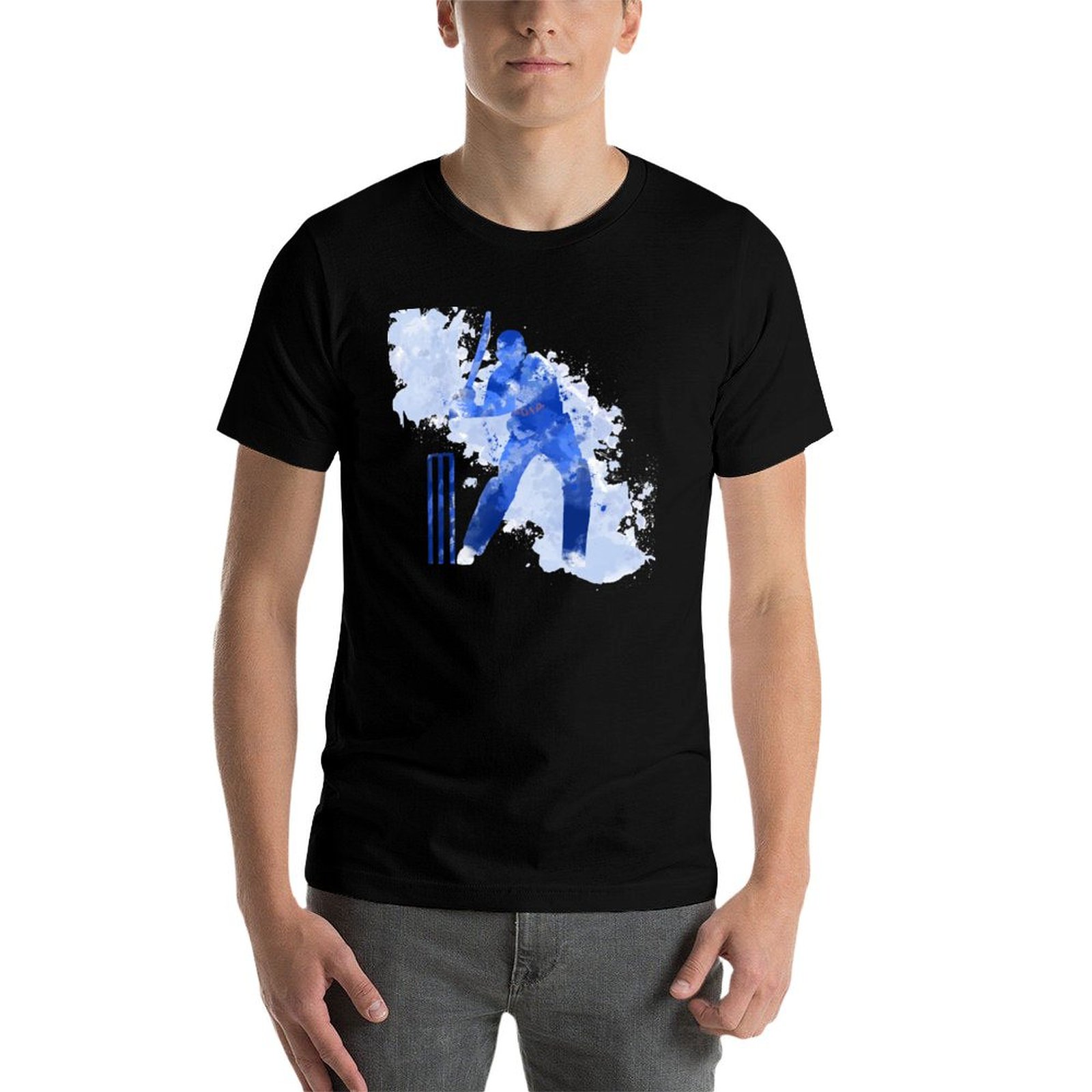 INDIA CRICKET - BATSMAN 水彩スプラッ - Street Fashion India のレビューと価格