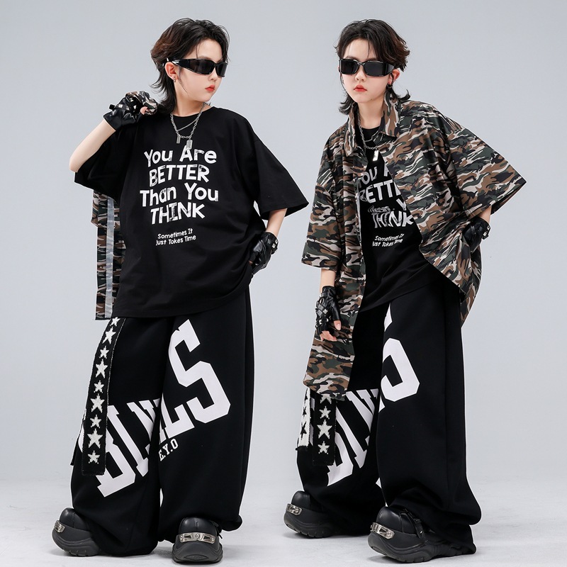 男の子向け新作ヒップホップ服 ストリートダンス半袖トップス  - Street Fashion Boy のレビューと価格