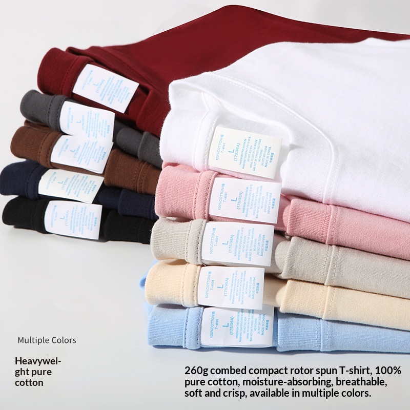 アジアンサイズ 260g コットンTシャツ カスタムロゴ 半 - Street Fashion Asian Men のレビューと価格