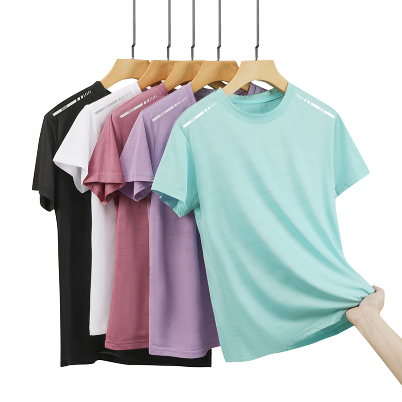 女性反射ランニング Tシャツ高弾性メッシュ通気性速乾性アイス - Mesh Top Layering のレビューと価格